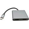 JZK Adattatore USB-C a doppio HDMI, supporto USB-C a HDMI 4K@60Hz per MacBook Pro Air per Chromebook Pixel per Lenovo Yoya Surface
