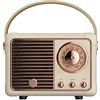 fesoklaf Altoparlante Bluetooth retrò, Altoparlante vintage con stile classico antico, volume forte, connessione wireless Bluetooth 5.0, supporto scheda TF, disco U e ingresso audio AUX (bianco)