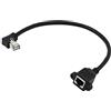 Cerrxian, cavo di prolunga da 30 cm Cat6 RJ45 maschio a femmina schermato di rete Ethernet con montaggio a vite. Left angle