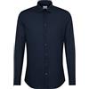 Seidensticker Business Hemd Slim Fit Bügelfrei Kent Langarm, Camicia Uomo, Blu (Dunkelblau), 42