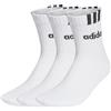 adidas Unisex - Adulto 3-Stripes Linear Half-Crew Cushioned Socks 3 Pairs, White / Black, 37-40