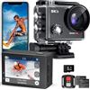 Hiicam Speed 10 Action Cam,64 GB videocamera sportiva 5K a 30 FPS, 30 MP impermeabile fino a 40 m, Wi-Fi, ultra grandangolo 170°, Action Camera Ice, zoom 5x con telecomando e 2 batterie da 1350 mAh