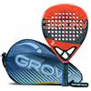 GROWPADEL Nuova BLAZE RED 12K Racchetta Padel Uomo Donna in Carbonio, Forma Diamante, EVA Soft, Superficie Ruvida, Livello Intermedio Avanzato, Custodia Inclusa