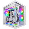 Mars Gaming MCV-ONE, Case Gaming ATX, Doppio Vetro Temperato Continuo, Ventola FRGB 12cm, Struttura a Doppia Camera, Semitorre PC Compatta, Supporto Raffreddamento a Liquido fino a 240mm, Bianco