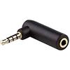 conecto, adattatore audio, spina jack da 3,5 mm placcata in oro a 90° a presa jack da 3,5 mm, nero