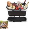 Yitobici Cestino per la spesa pieghevole, cestino refrigerante, cestino da picnic isolato, cestino da trasporto, borsa termica portatile con manici imbottiti, per shopping, viaggi e picnic,18L (nero)