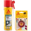 SIKA - Kit Fissaggio e Sigillatura: 1x Sikabond Mammoth Crystal (1.5m), Nastro Biadesivo + Sika Boom 163 Evolution (500ml), Schiuma Poliuretanica Espandente Multiuso