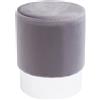 Kare Design sgabello Cherry, grigio chiaro/argento, diametro 35 cm, piccolo sgabello, velluto, soggiorno, divano, corridoio, cameretta, stanza da letto, 42x35x35 cm