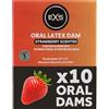EXS Oral Dam Profumati, Fragola, Migliora la Tua Sicurezza e Piacere, Dam Dentali, Aromatizzati, Confezione da 10