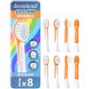 demirdental testine per Philips Sonicare Kids, Compact Mini per denti da latte, bambini da 3 a 6 anni, corrisponde a HX6038 HX6033, Rosa, set da 8