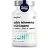 Gloryfeel Collagene e Acido Ialuronico Integratore 180 Capsule, + Vitamina C, Biotina, Zinco e Selenio, 1000mg Collagene Idrolizzato + 200mg Acido Ialuronico con Bambù & Silicio