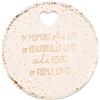 Pavilion Gift company Memory of A Life So Beautifully Live and A Heart So Deeply Loved, 25,4 cm, pietra da giardino rotonda, 25,4 cm, beige