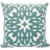Alysheer Federa per cuscino in 100% cotone tinta unita ricamata a maglia, decorativa, per divano, auto, soggiorno, camera da letto, ufficio, idea regalo, con cerniera invisibile, 45 x 45 cm, blu acqua