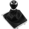 A ABSOPRO Pomello Cambio Manuale 5 Velocità per VW Passat 3C B6 1 Pezzo | Nero E Argento, Ecopelle E Plastica, 15.2X13X21.5Cm, Foro 12.5Mm, Per VW Passat B7 10-15, Per Passat CC 07-16