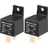 A ABSOPRO 2Pz Relè Auto 4 Pin 12V 80A SPST Modello JD2912-1H
