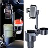 NATGIC Supporto Della Tazza Dell'Automobile, NATGIC Porta Bevande Auto Potenziato 3-in-1 Supporto Della Tazza Expander & Organizzatore Interno Dell'Automobile 2 Porta Tazze (Nero - Grandi Dimensioni)
