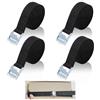 TAIXING 4 Pezzi Cinghie di Fissaggio, 5 M x 25 mm Cinghie a Cricchetto con Fibbia, Portata 250kg, Nero Regolabili Cinghia Fissaggio per Camion, Moto, Auto, Rimorchio, Bagaglio, Carico, Camping