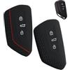 SopwMap 2 Pezzi Custodia Protettiva in Silicone TPU per Chiavi Auto a 3 Tasti, Compatibile per Golf 8, e-Golf, ID3, ID4, GTI, GTE, SEAT, Protezione Durevole e Antiscivolo