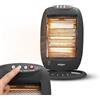 Avilia Stufa Alogena a 3 Elementi Indipendenti 1200W 38x28x55cm con Oscillazione Automatica e Spegnimento di Sicurezza Ideale per Scaldarsi nei Periodi Invernali con Antiribaltamento