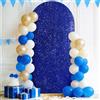 3E Home Tenda in paillettes blu navy da sfondo ad arco, copertura ad arco scintillante da 2 metri per matrimonio, baby shower, festa di compleanno, eventi, decorazione per ricevimento