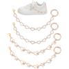 UNICRAFTALE Catena per scarpe con perle dorate multistrato, con perline e lacci per scarpe da ginnastica in metallo, catena per stivali con chiusura e accessori decorativi per sandali da donna, ca