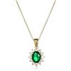 Diamond Treats Collana Donna in Argento Sterling 925 con Pendente Ovale e Zirconi, Collana Elegante con Pietre Colorate, Idea Regalo Donna con Confezione, Gioielli Placcati Rodio o Oro