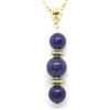 ThurColas Collana da donna in pietre naturali con pendente e dettagli decorativi in ottone dorato