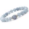 ThurColas Bracciale da donna in perline di quarzo blu e perline tibetane