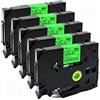 NEOUZA ACD.auto - 5 cartucce a nastro laminato, compatibili con Brother P-Touch Tze TZ, 12 mm x 8 m TZe-D31 Black on Green Fluorescent
