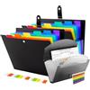 AITODOS TA AiTodos® 2 Cartella Portadocumenti A4 (7 Tasche) + Porta Ricevute | PP Impermeabile, 2 Cartelle A4 (7 Tasche) + 1 Ricevute (13 Scomparti), Etichette, Casa Ufficio Scuola Bollette Tasse