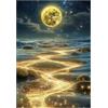 Artinhand Grande puzzle per adulti, 300 pezzi, luna, spiaggia, luce di luna, puzzle per adulti, giocattolo, regalo, decorazione per la famiglia, puzzle per bambini