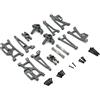 JOYSOG Parti RC per Hyper Go 1/14 14209 14210 H14BM Alluminio Anteriore Posteriore Inferiore Superiore Forcellone Volante Coppa Sterzo Kit (Titanio)