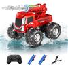 FEIMUOSI Macchina Telecomandata Per Bambini Anfibio Radiocomandata: 4x4 Fuoristrada Auto RC Giocattoli con Cannone ad Acqua Luci LED Rotazione a 360° Regalo di Natale o Compleanno per Bambini