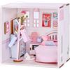 I-TOTAL ® - Mini House DIY Kit di Montaggio 3D, Casa in Miniatura da Costruire, Nook Book Creativo, Dream Rooms, Decorazione per Scrivania e Libreria, Idea Regalo (MINI WORLD) (DREAMING TIME)
