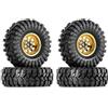 INJORA 1.0 Beadlock Cerchioni Ruote Pneumatici Set -3.78mm Offset Cerchioni Ruote per 1/18 1/24 RC Crawler Car Axial SCX24 FMS FCX24 FCX18 TRX4M, Giallo