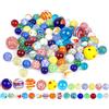 Jiahuade Biglie di vetro, 85 pezzi, in vetro, per adulti, 14 - 15 mm, decorazioni in vetro, trasparenti realizzate a mano, per giochi di marmotta, decorazione per la casa degli adulti