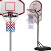 Deuba Canestro da Basket Mobile con Rotelle Altezza Regolabile 257 - 305cm con Base Set Cestino Partita Pallacanestro