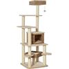 PawHut: Albero per gatti con rifugio, multistrato, in rattan, per gatti