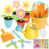 YAOZUP 24 Pezzi Giochi per Bambini con Adesivi, Set di Giardino per Bambini, Annaffiatoio, Pala, Rastrello