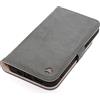 Porter Riley - Custodia in pelle Compatibile con iPhone 15 Pro Max. Custodia a Portafoglio in Pelle Nubuck Premium con Cavalletto e Slot per Carte (Grigio, Rosa)