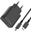 BENSN Caricatore USB C da 25 W per Samsung Galaxy S25 S24 S23 S22 S21 S20 FE S10, A55 5G A54 A53 A52 A35 A33 A15 A14, alimentatore Super Fast Charger con cavo di ricarica veloce da USB C a USB C da 1,5 m