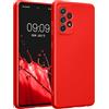 kwmobile Custodia Compatibile con Samsung Galaxy A52 / A52 5G / A52s 5G Cover - Protezione Back Case Morbida - Silicone TPU Effetto Metallizzato Rosso Scuro Metallizzato