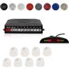 Cocar Kit 8 Sensori di Parcheggio Radar, Cocar LED Display Rilevamento Distanza + 8 Sensori + Sostegno Suono di Allarme(Bianco)