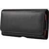 Baiyian Porta Cellulare da Cintura in Cuoio Telefono Custodia Clip Portatelefono da Cinta Compatibile per Samsung A56 A26 A16 A36 A17 A06 Xcover7 iPhone Air 16 Pro Max Plus Xiaomi 15T Redmi Note 14 Pro (Nero)