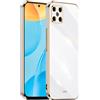 HONLEN Custodia per HONOR X8 (4G) (6.7 Inches), Cover Morbida in Silicone TPU, Design del Telaio Galvanico - Bianco
