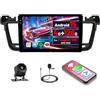 Inefala [4G+128G]Inefala Android 15 Autoradio per Peugeot 508 2012-2016 con Wireless Carplay Android Auto, 9 Pollici Touchscreen Stereo Auto Bluetooth con Navi GPS WiFi RDS/FM SWC Retrocamera Mic