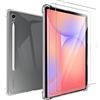 MEMELOKA Custodia per Samsung Galaxy Tab S10 Lite/Tab S10 FE/Tab S9 FE 10.9 Pollici + Vetro Temperato, Cover Protezione in TPU Morbido Ultra-Sottile con Airbag in Silicone Rinforzato