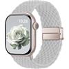 Yoohoo Cinturini Compatibile con Apple Watch 49mm 46mm 45mm 44mm 42mm 41mm 40mm 38mm, Magnetico Nylon Solo Loop per iWatch 11 10 9 8 7 6 5 4 3 2 1 Ultra SE 3 2 1, Cinturino Intrecciato Elastico