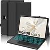 JADEMALL Custodia Tastiera con Touchpad per Honor Pad 9 12.1 2024, Italiana QWERTY Tastiera Retroilluminata Bluetooth con Trackpad per Tablet Honor Pad 9 12.1 2024, Nero