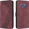 OKZone Cover per Samsung Galaxy Note 9, Custodia in Pelle Samsung Note 9, Antiurto Cover a Libro Galaxy Note 9 Magnetica Portafoglio Folio PU Pelle Flip Protettiva Caso con Wallet Case Cover (Rosso)
